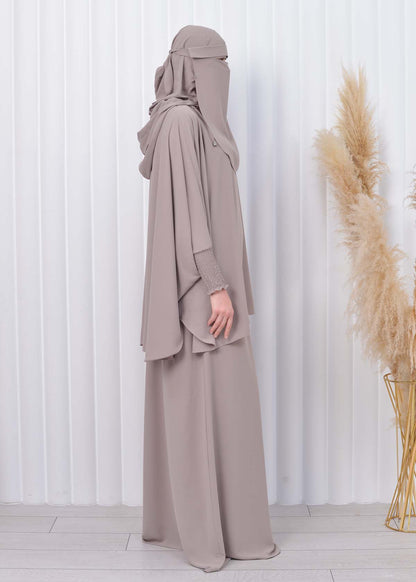 Muslim Hijab Dresses For Women -Standard Size Hooded Veiled Sheet 824 - Beige