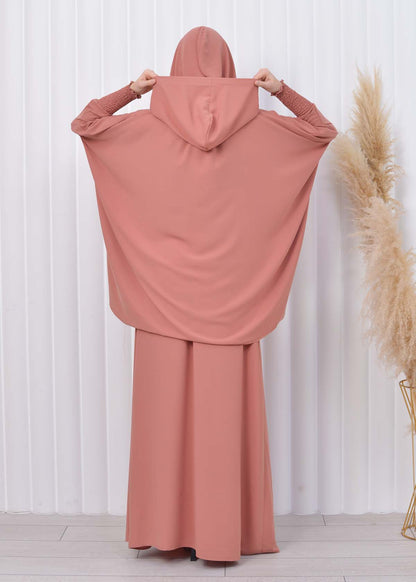 Muslim Hijab Dresses For Women -Standard Size Hooded Veiled Sheet 824 - Lachs