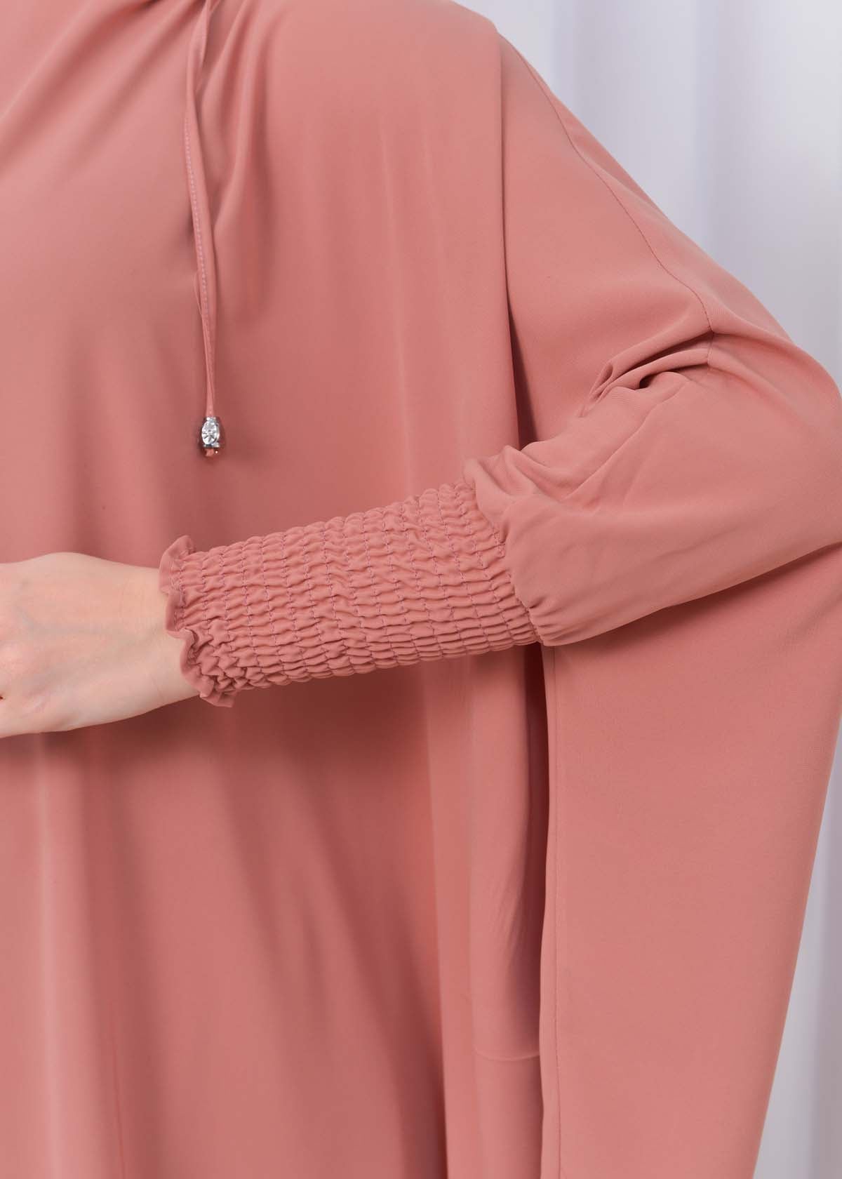 Muslim Hijab Dresses For Women -Standard Size Hooded Veiled Sheet 824 - Lachs