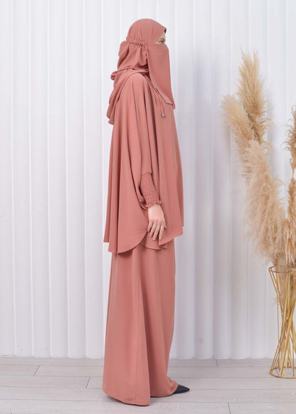 Muslim Hijab Dresses For Women -Standard Size Hooded Veiled Sheet 824 - Lachs