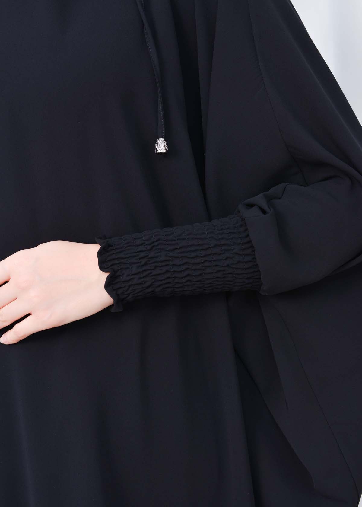 Muslim Hijab Dresses For Women -Standard Size Hooded Veiled Sheet 824 - Schwarz