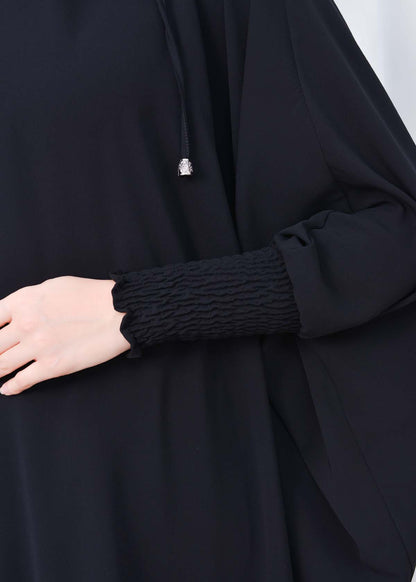 Muslim Hijab Dresses For Women -Standard Size Hooded Veiled Sheet 824 - Schwarz