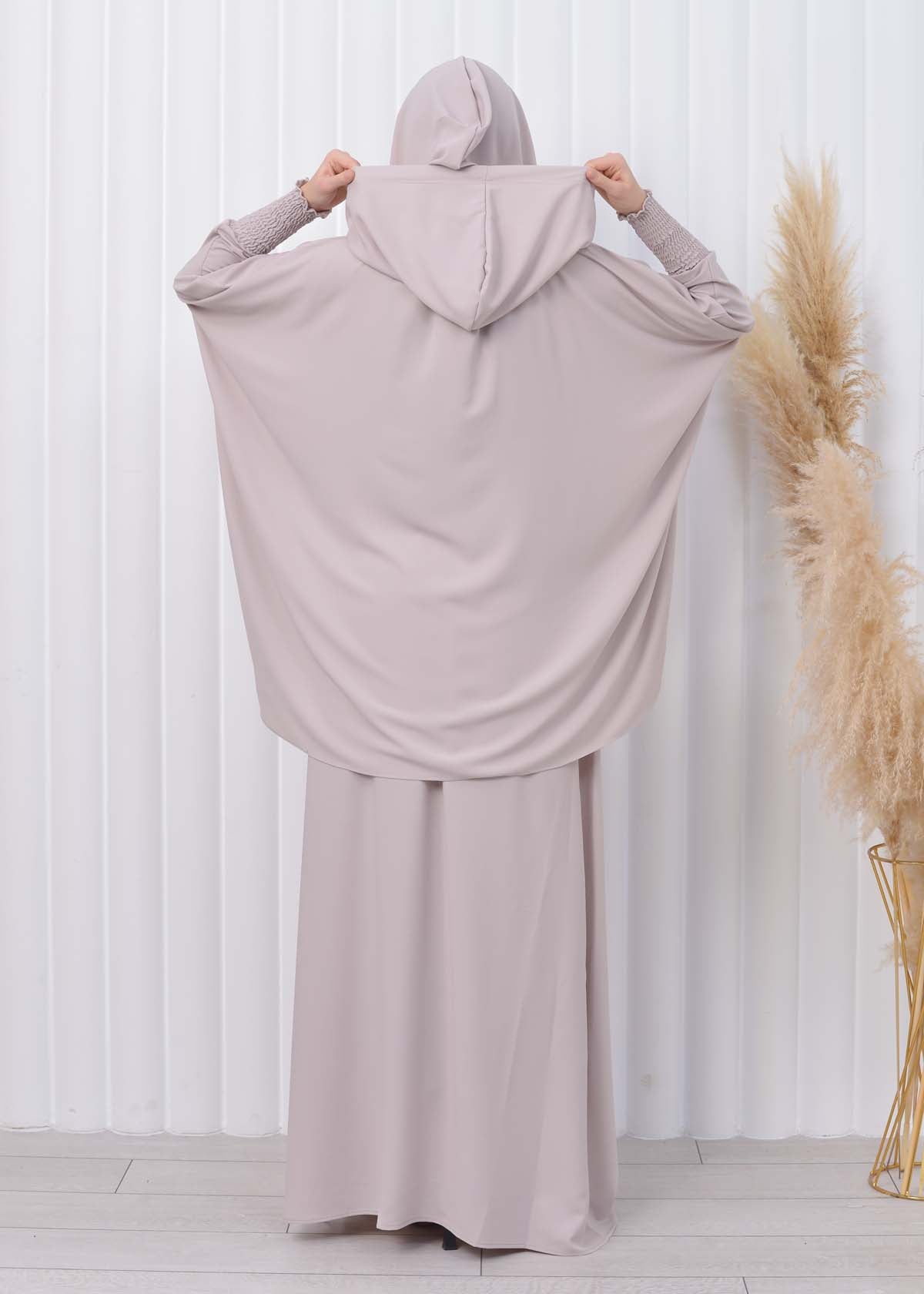 Muslim Hijab Dresses For Women -Standard Size Hooded Veiled Sheet 824 - Ecru