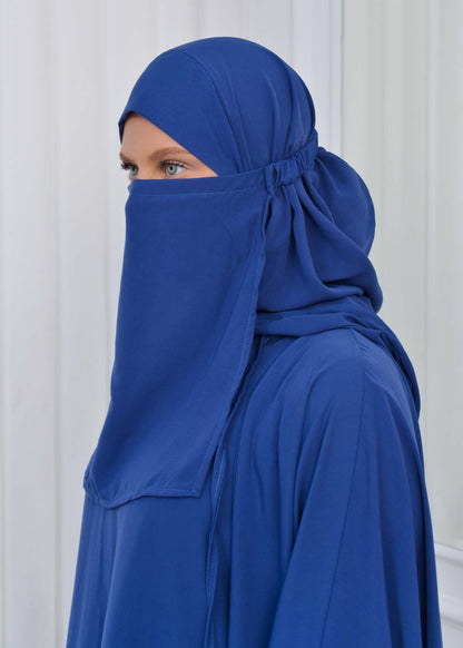 Muslim Hijab Dresses For Women -Standard Size Hooded Veiled Sheet 824 - Meeresblau