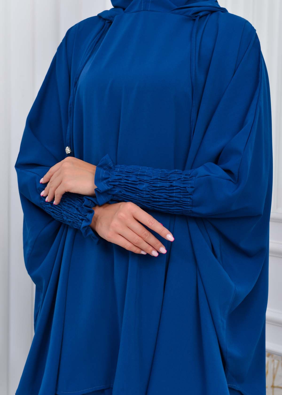 Muslim Hijab Dresses For Women -Standard Size Hooded Veiled Sheet 824 - Meeresblau