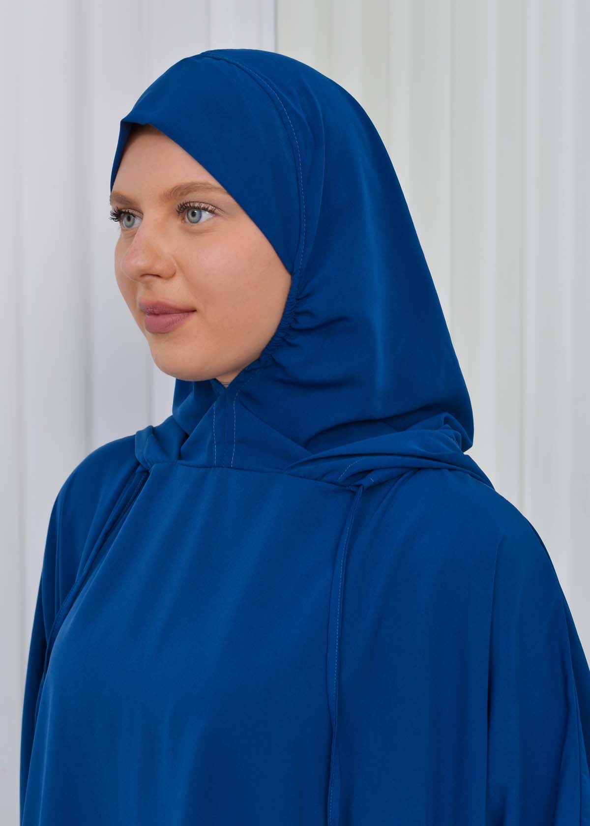 Muslim Hijab Dresses For Women -Standard Size Hooded Veiled Sheet 824 - Meeresblau