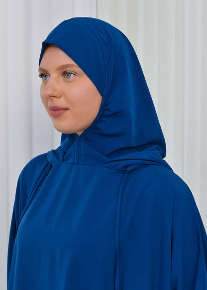Muslim Hijab Dresses For Women -Standard Size Hooded Veiled Sheet 824 - Meeresblau
