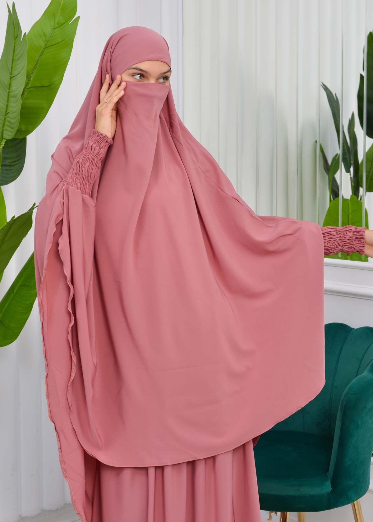 Zweiteiliges Isdal-Set mit gesmokten Ärmeln 822 - Hellrosa