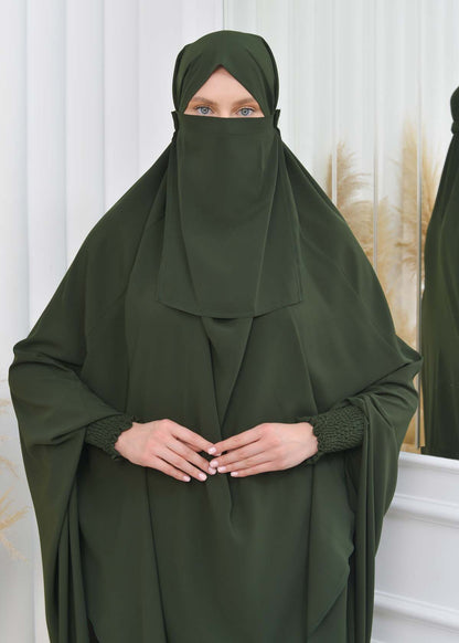 Zweiteiliges Isdal-Set mit gesmokten Ärmeln 822 - Khaki