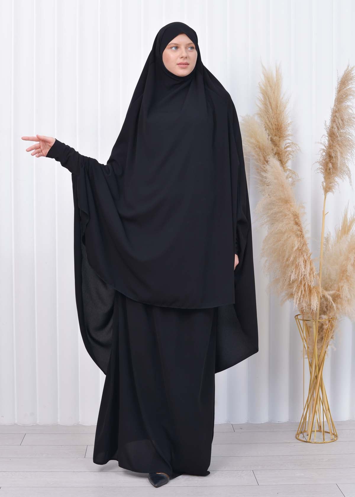 ISLAMIC WEARING Hijab 2Pieces Madine LIGRA Sleeve 822 - Schwarz