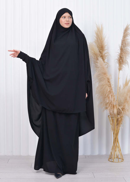 ISLAMIC WEARING Hijab 2Pieces Madine LIGRA Sleeve 822 - Schwarz