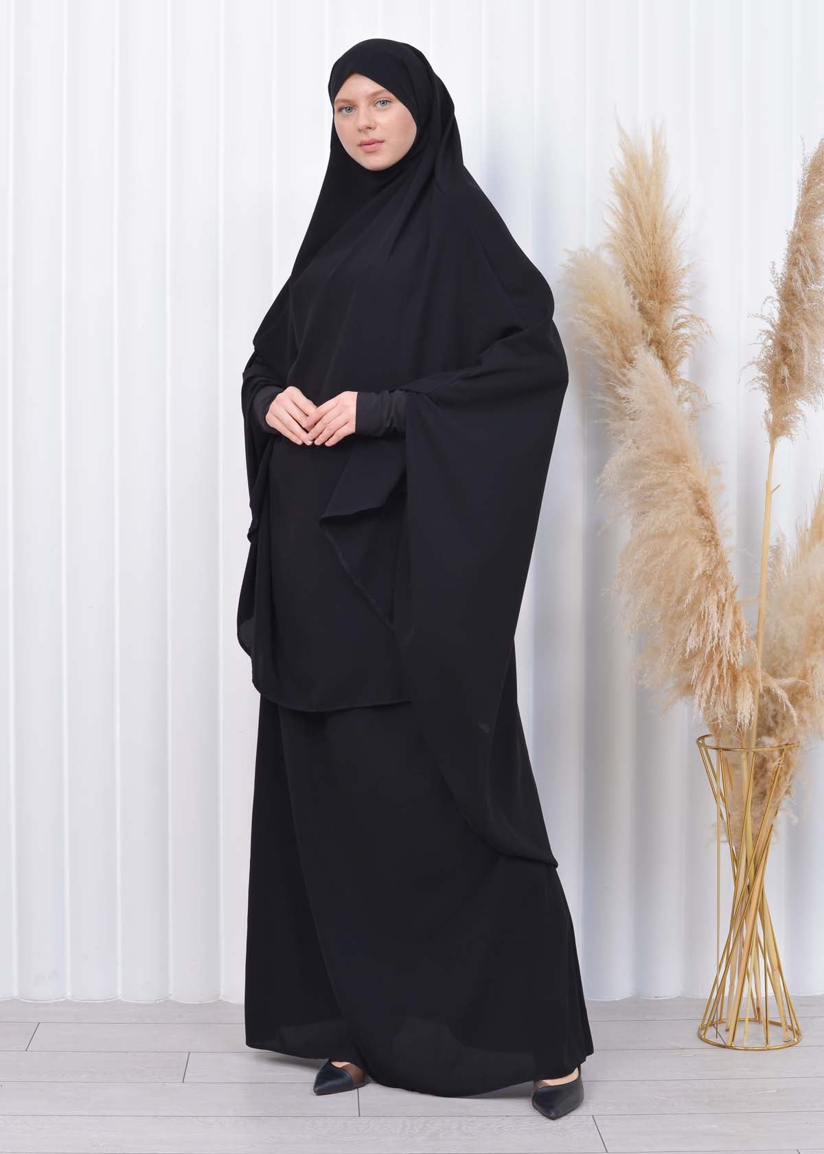 ISLAMIC WEARING Hijab 2Pieces Madine LIGRA Sleeve 822 - Schwarz