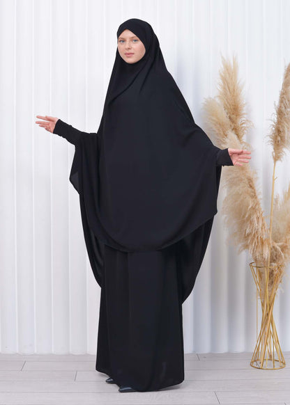 ISLAMIC WEARING Hijab 2Pieces Madine LIGRA Sleeve 822 - Schwarz