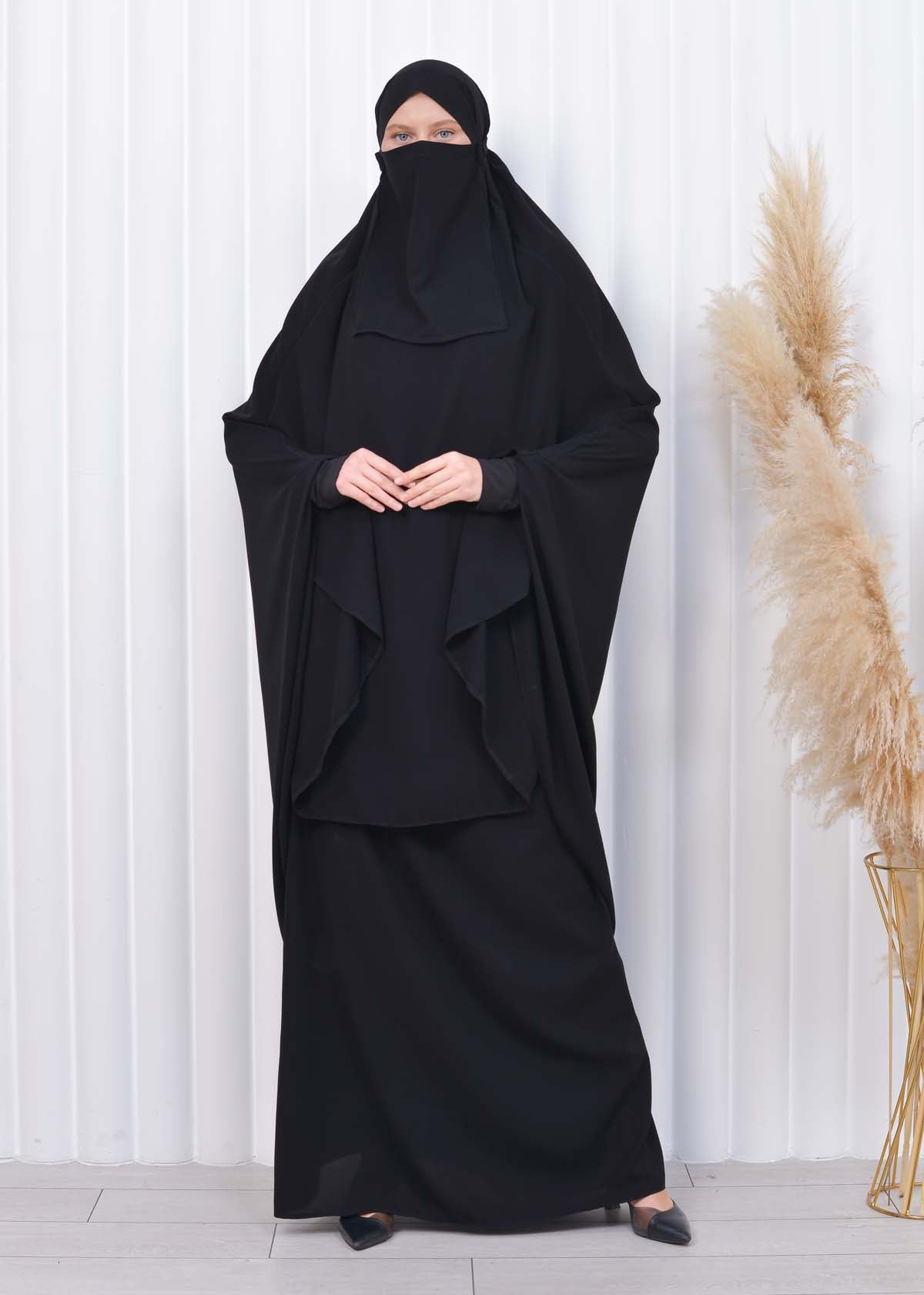 ISLAMIC WEARING Hijab 2Pieces Madine LIGRA Sleeve 822 - Schwarz