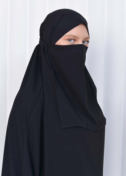 ISLAMIC WEARING Hijab 2Pieces Madine LIGRA Sleeve 822 - Schwarz