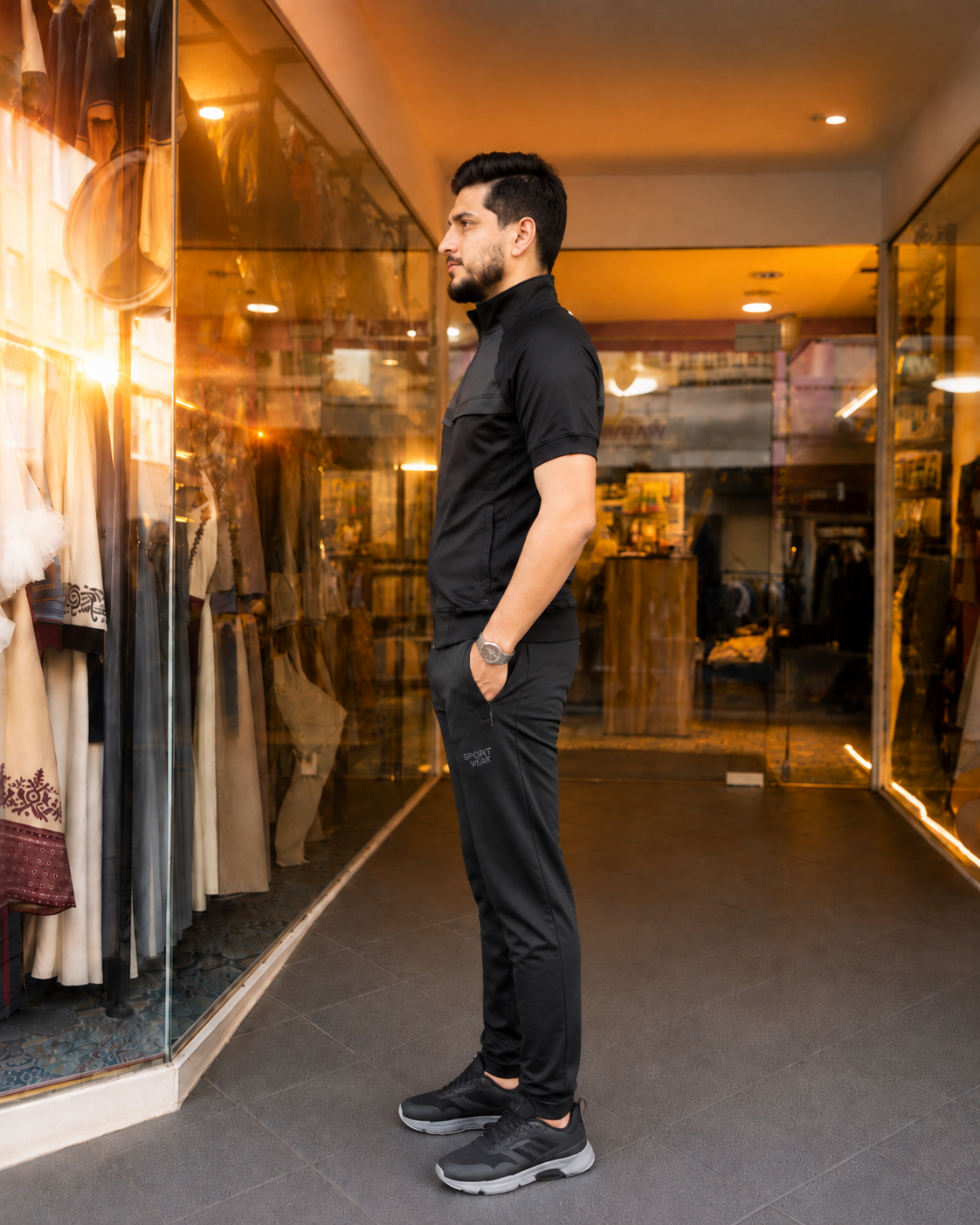 2202  بيجاما رجالي SPORT - Schwarz