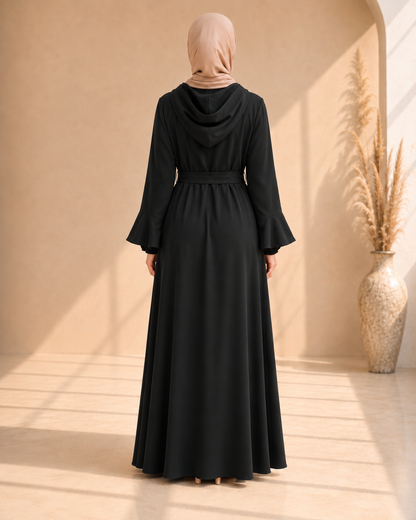 739  عباية كبشون درزات صدر - Schwarz