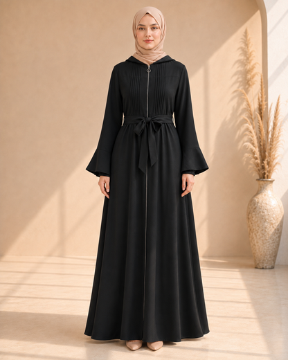 739  عباية كبشون درزات صدر - Schwarz