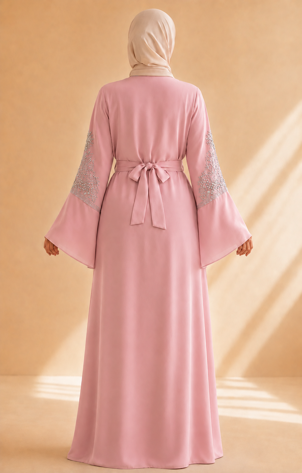 4141  قفطان ياقة دمعة - Rosa