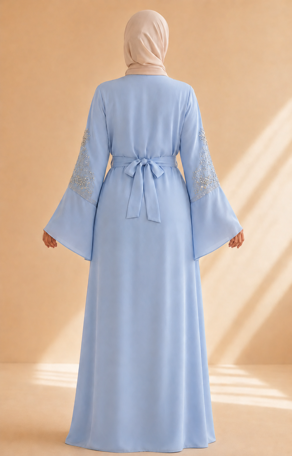 4141  قفطان ياقة دمعة - Babyblau