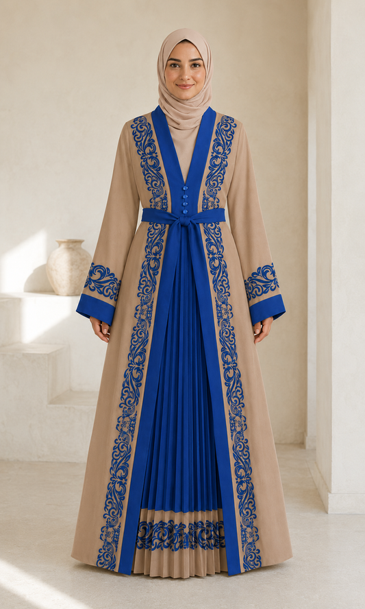 4129 قفطان كريب - Babyblau