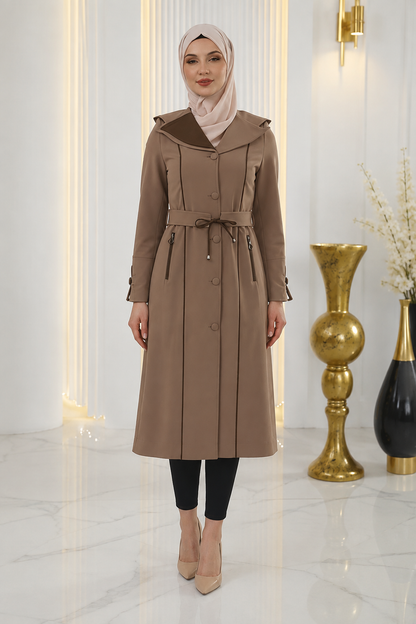 1243  ترانشكوت قبة و نص - Beige