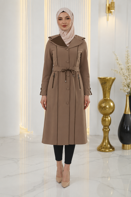 1243  ترانشكوت قبة و نص - Beige
