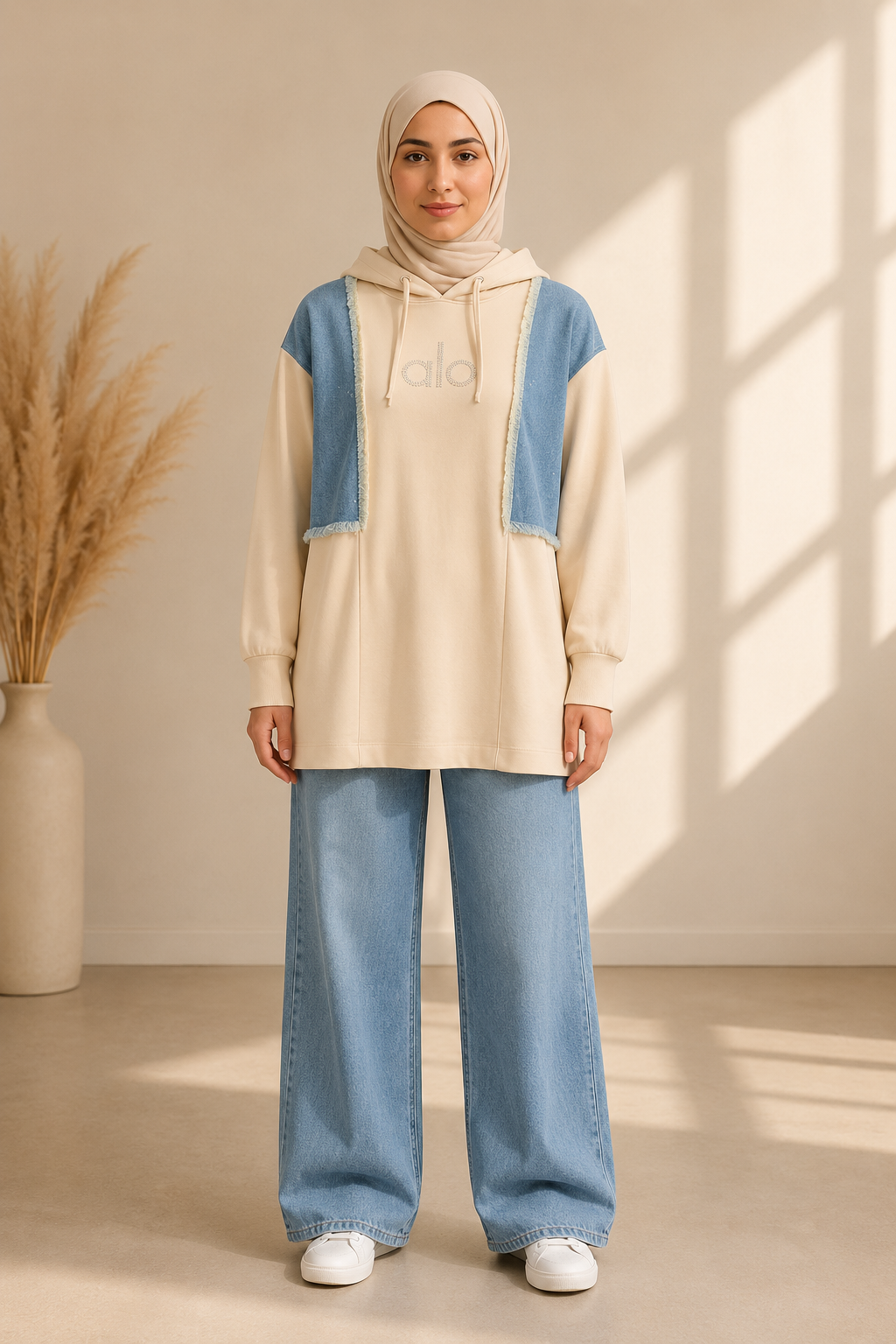 4309 طقم طلعة الو - Beige