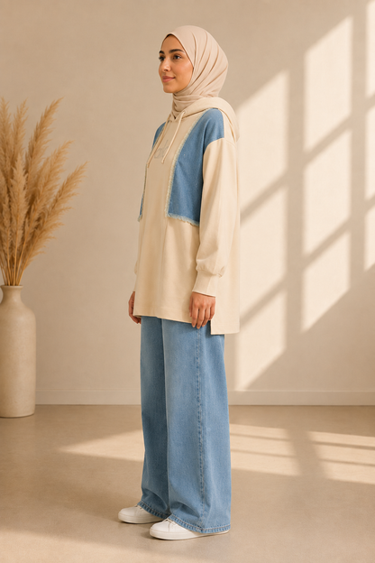 4309 طقم طلعة الو - Beige