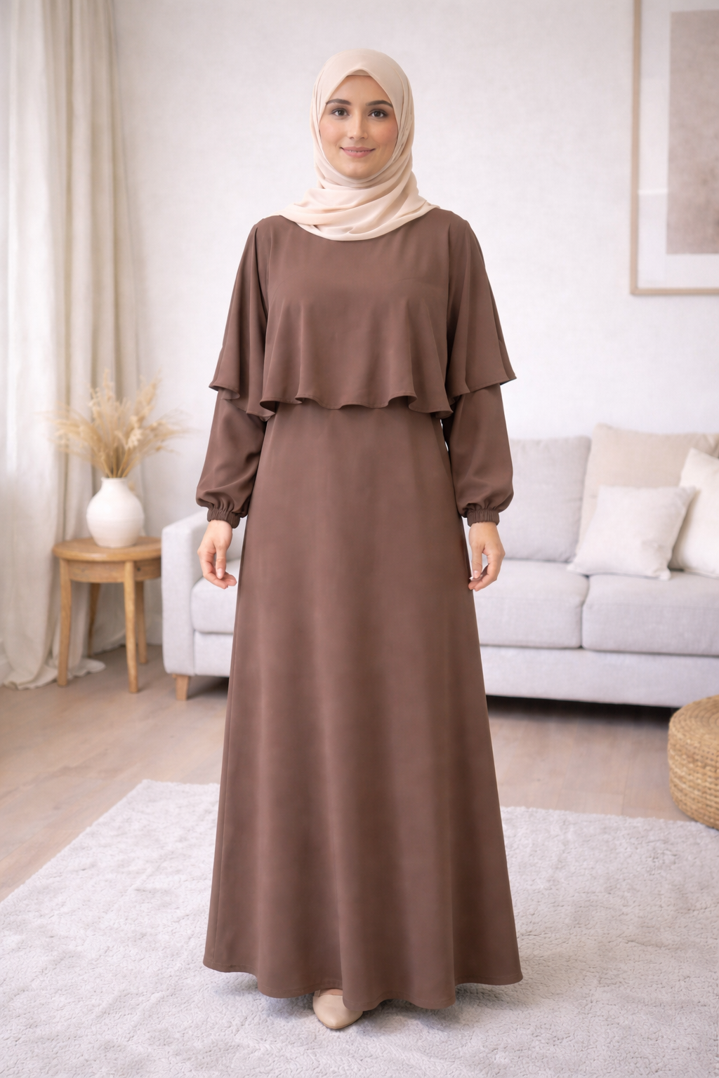 Scharia-Kleid aus luxuriöser Medina-Seide 841 - Mausgrau