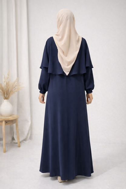 Scharia-Kleid aus luxuriöser Medina-Seide 841 - Dunkelblau