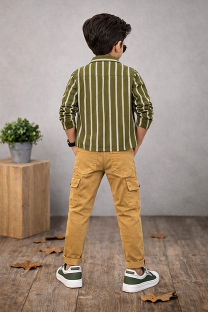 Lässiges Jungen-Set 3-teilig 3521 - Khaki