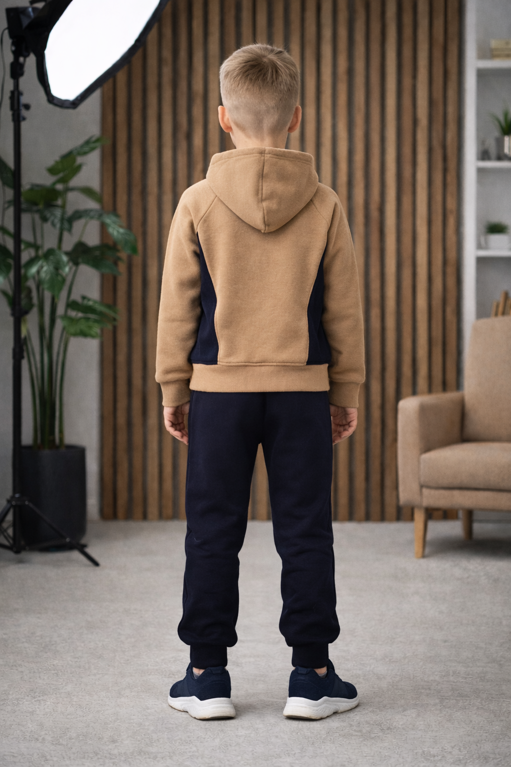 Jungen Pyjama-Set aus 3-Faden-Sweatstoff 3132 - Beige