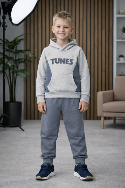 Jungen Pyjama-Set aus 3-Faden-Sweatstoff 3132 - Grau