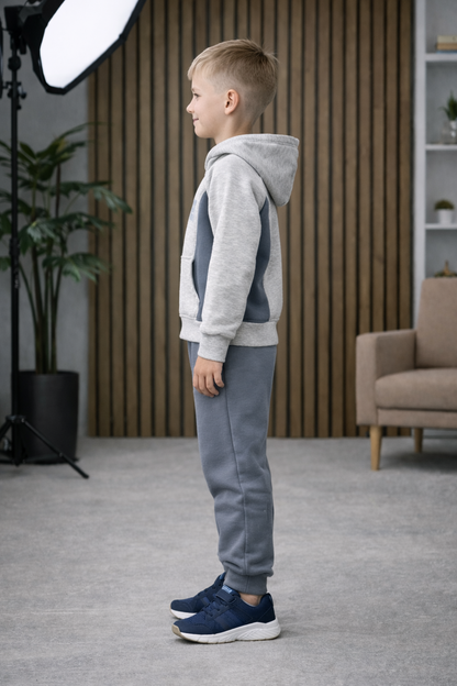 Jungen Pyjama-Set aus 3-Faden-Sweatstoff 3132 - Grau
