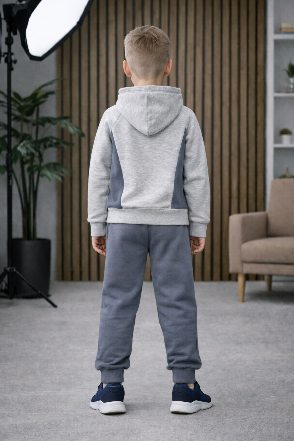 Jungen Pyjama-Set aus 3-Faden-Sweatstoff 3132 - Grau