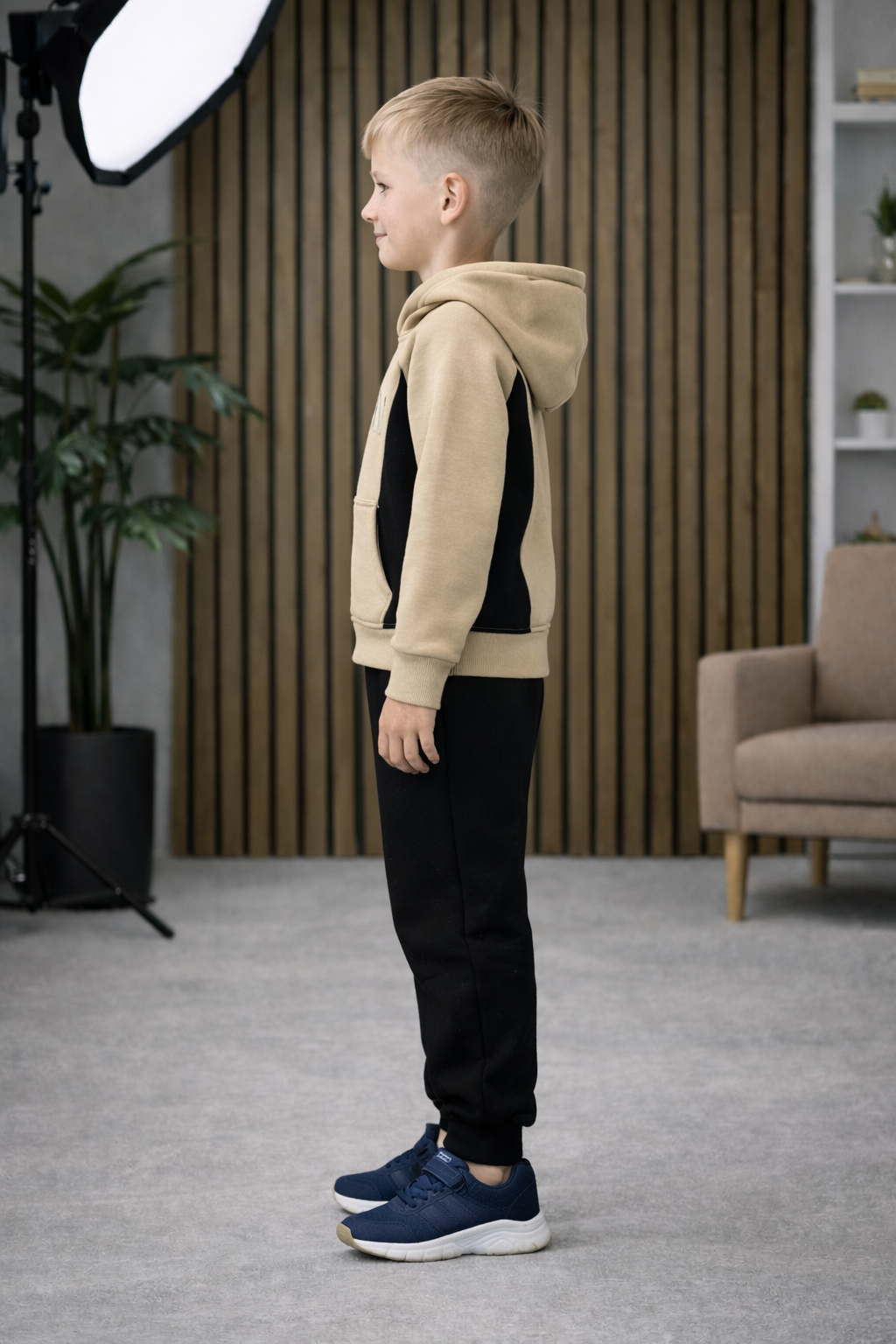 Jungen Pyjama-Set aus 3-Faden-Sweatstoff 3132 - Schwarz