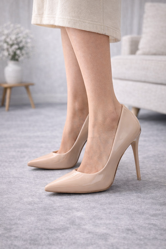 Klassische Lack-Pumps mit Pfennigabsatz 6301 - Rosa