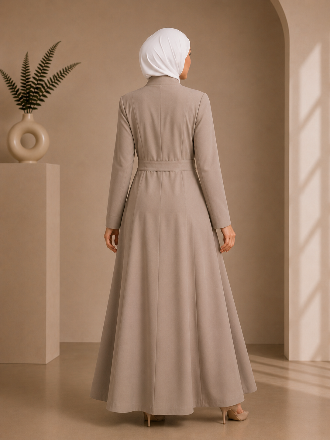 1242 مانطو جاكوار كبسون - Beige