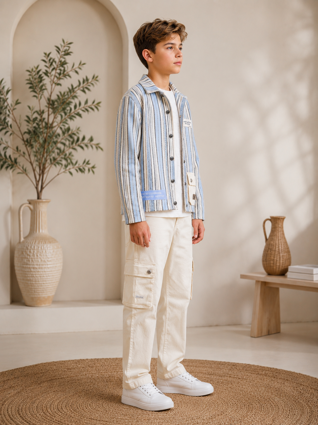 3552  طقم صبياني أتيكيت ثانك - Jeansfarbe