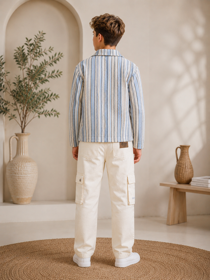 3552  طقم صبياني أتيكيت ثانك - Jeansfarbe