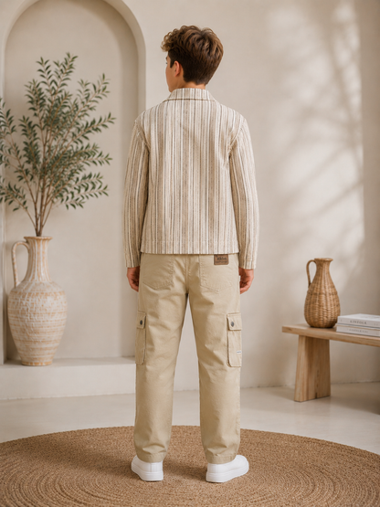 3552  طقم صبياني أتيكيت ثانك - Beige