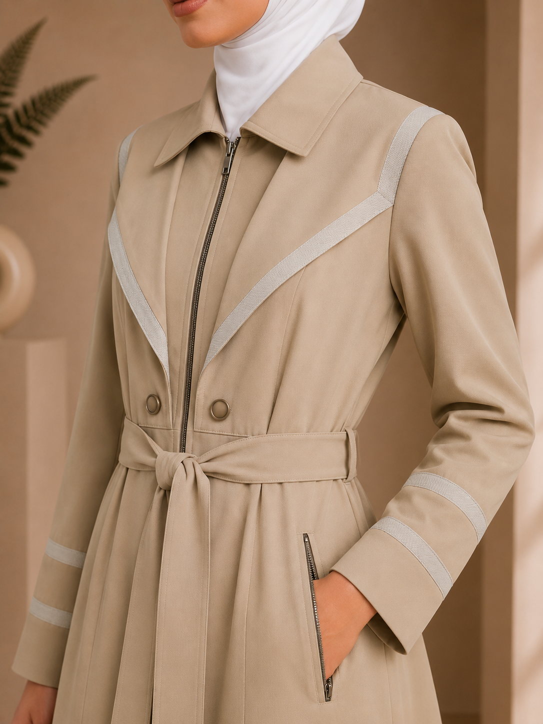 1244 مانطو برادا - Beige