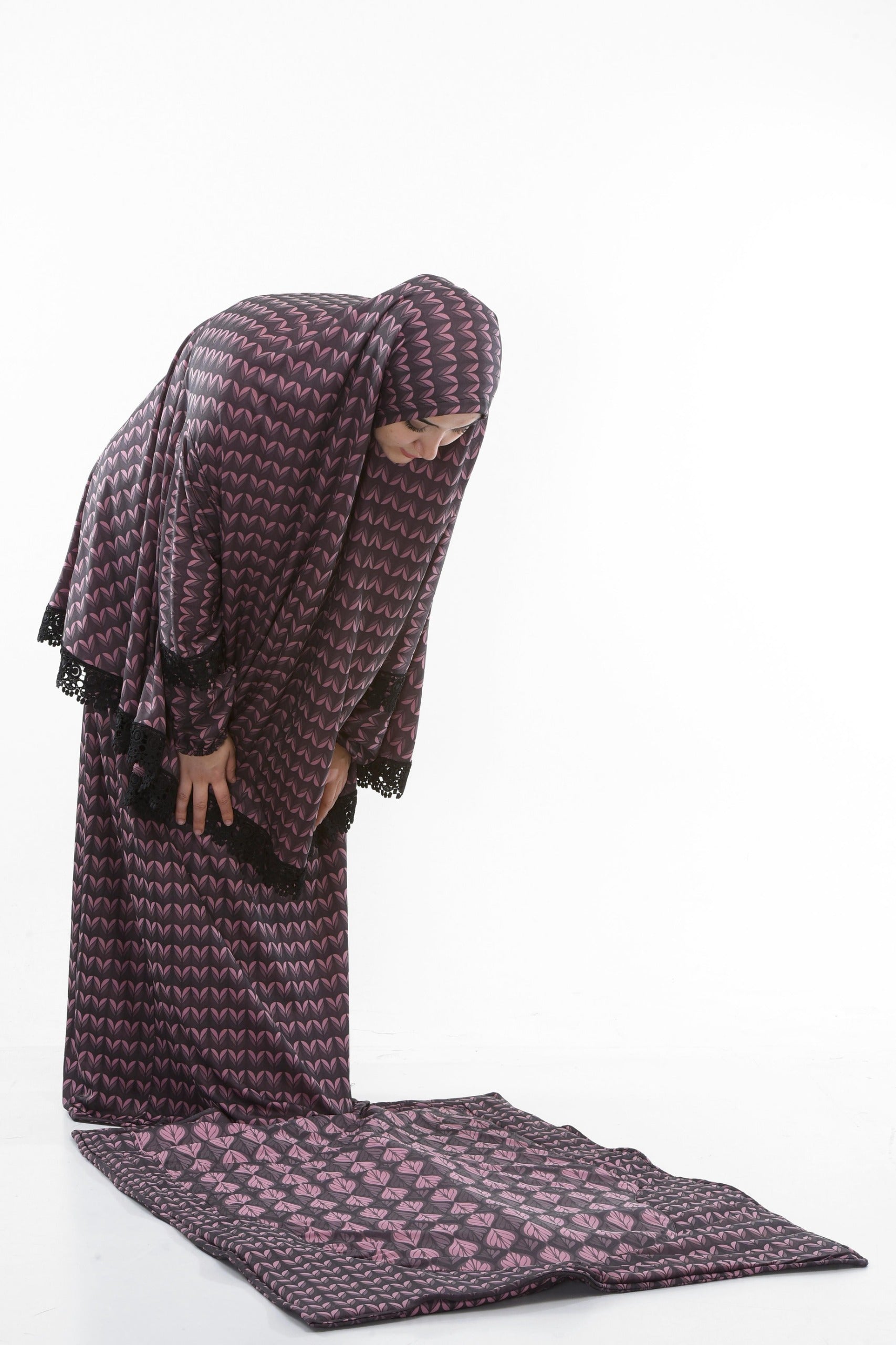 Sandy-Stoff Gebetsset mit gepolsterter Matte 701 - Lila