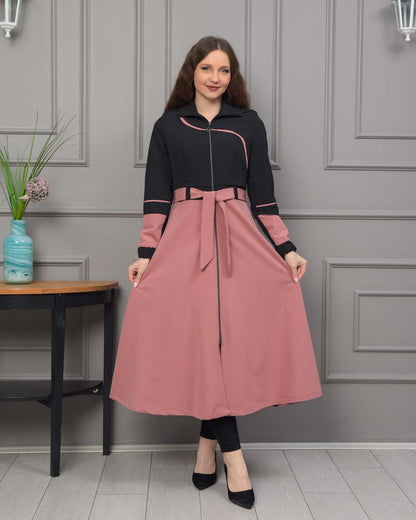 Regen-Trenchcoat aus Fallschirmstoff mit abnehmbarer Kapuze 1223 - Puder