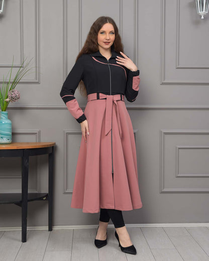 Regen-Trenchcoat aus Fallschirmstoff mit abnehmbarer Kapuze 1223 - Puder