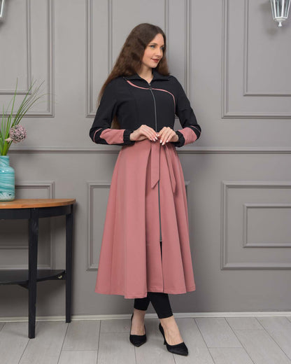 Regen-Trenchcoat aus Fallschirmstoff mit abnehmbarer Kapuze 1223 - Puder