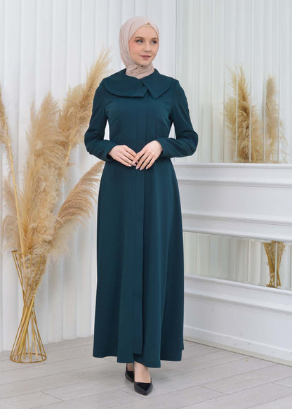 Brada-Mantel mit Plissee-Kragen und Seitendetails 1201 - Khaki