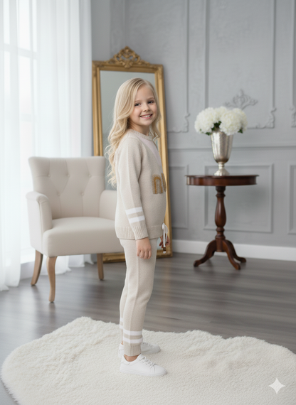Mädchen Winter Sport-Strickset RUN 3109 - Beige