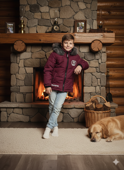 Winterjacke für Kinder mit weichem Plüschfutter 5107 - Bordeaux
